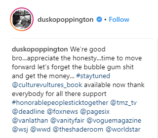 Dame Dash Instagram Response to Lee Daniels